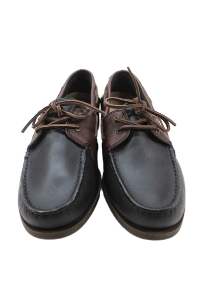 G.H. Bass and Co. Mens Leather Round Toe Lace-Up Loafers Black Size 11.5
