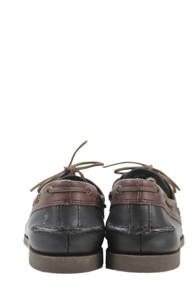 G.H. Bass and Co. Mens Leather Round Toe Lace-Up Loafers Black Size 11.5