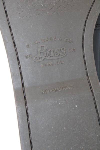 G.H. Bass and Co. Mens Leather Round Toe Lace-Up Loafers Black Size 11.5