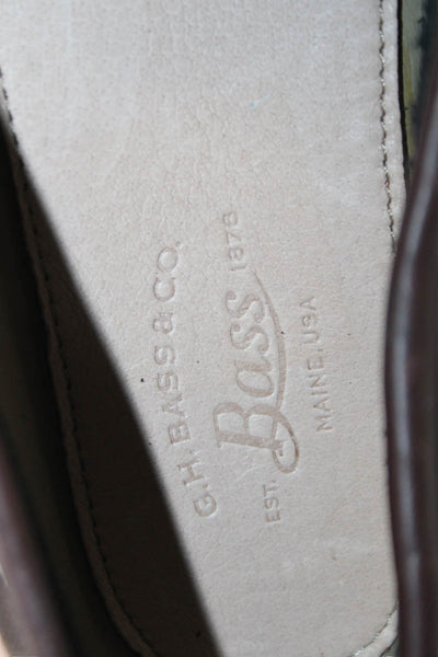 G.H. Bass and Co. Mens Leather Round Toe Lace-Up Loafers Black Size 11.5