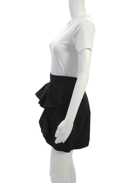 Isabel Marant Etoile Womens A-Line Cotton Skirt Black Zip Size 44