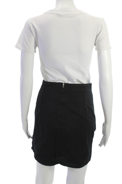 Isabel Marant Etoile Womens A-Line Cotton Skirt Black Zip Size 44