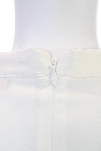Vince Camuto Womens Basic White High Neck Short Sleeve Blouse Size M
