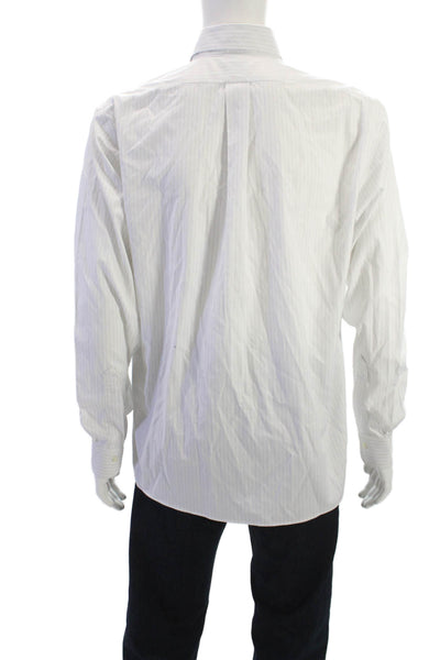 Brooks Brothers Mens Striped Supima Cotton Dress Shirt Standard Cuff Size 16