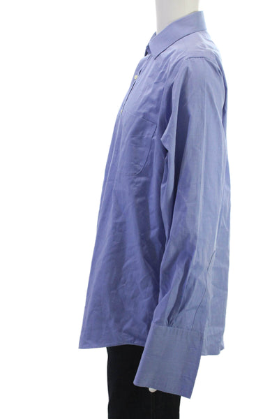 Brooks Brothers Mens Blue Cotton Dress Shirt Long Sleeve Standard Cuff Size 16
