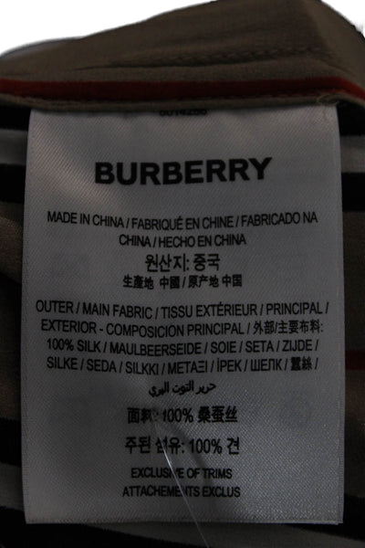 Burberry Womens Striped Silk Pull On Shorts Multicolor Size 2