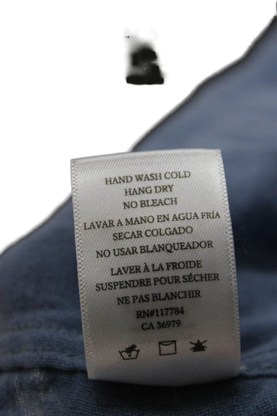 Rails Womens Basic Blue Cotton Collared Long Sleeve Button-Up Size S