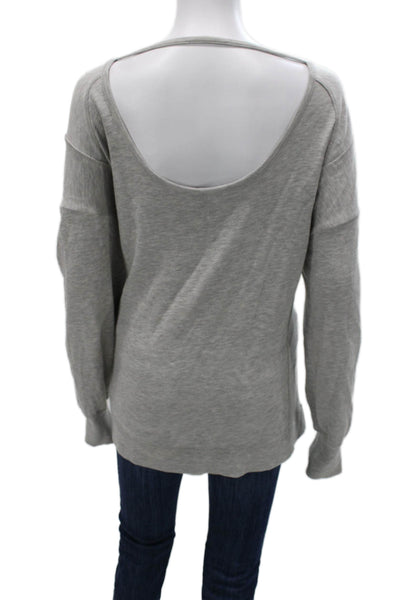 Sweaty Betty Womens Pullover Casual Gray Boat Neck Cotton Long Sleeve Size S