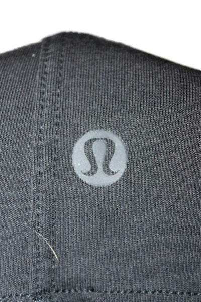 Lululemon Women Cropped Tank Black Cotton Sleeveless Crew Neck Size 4