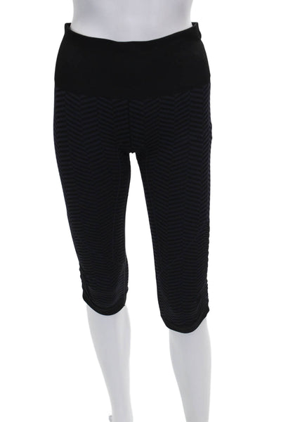 Lululemon Womens Capri Leggings Black Chevron Nylon Size 6