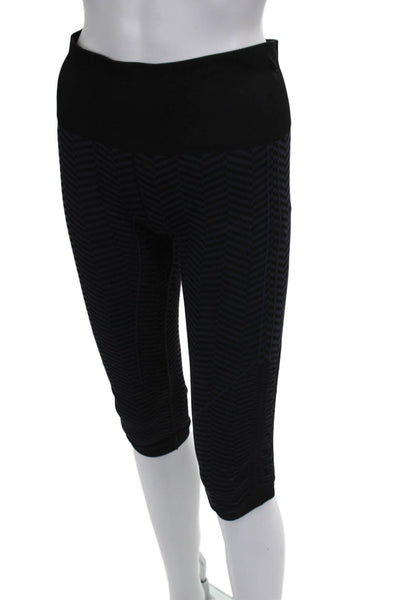 Lululemon Womens Capri Leggings Black Chevron Nylon Size 6