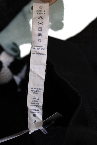 Lululemon Womens Capri Leggings Black Chevron Nylon Size 6