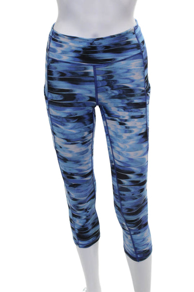 Lululemon Womens Blue Tie Dye Capri Leggings Nylon Size 4