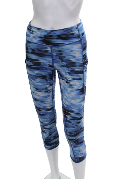 Lululemon Womens Blue Tie Dye Capri Leggings Nylon Size 4