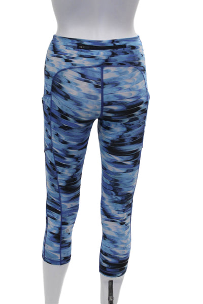 Lululemon Womens Blue Tie Dye Capri Leggings Nylon Size 4