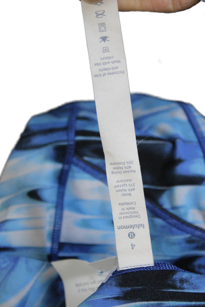 Lululemon Womens Blue Tie Dye Capri Leggings Nylon Size 4