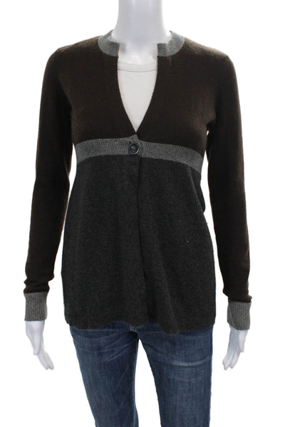 Vince Womens Brown Cashmere V Neck Cardigan Long Sleeve Size XS