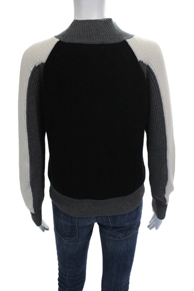 525 America Womens Black Cotton Mock Neck Pullover Sweater Size S