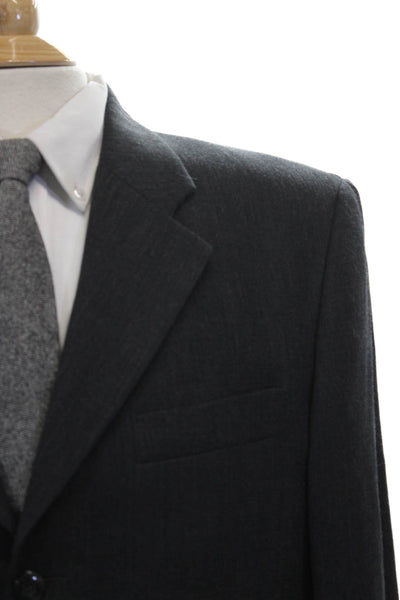 Bachrach Mens Gray Wool Blazer Solid Size 42