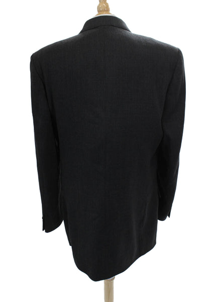 Bachrach Mens Gray Wool Blazer Solid Size 42