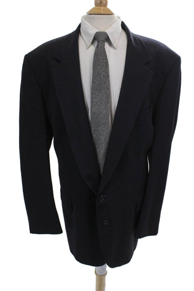 Nino Cerruti Mens Black Wool Blend Blazer Solid Size 42