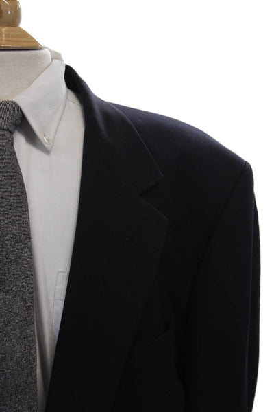 Nino Cerruti Mens Black Wool Blend Blazer Solid Size 42