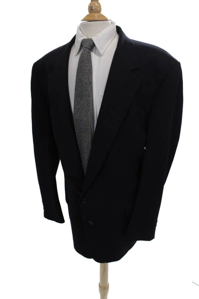 Nino Cerruti Mens Black Wool Blend Blazer Solid Size 42