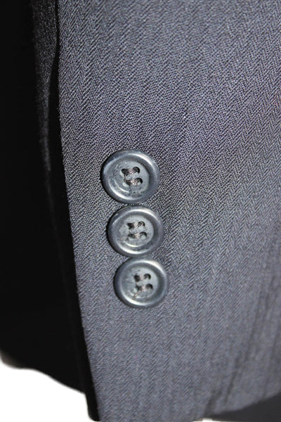 Nino Cerruti Mens Black Wool Blend Blazer Solid Size 42