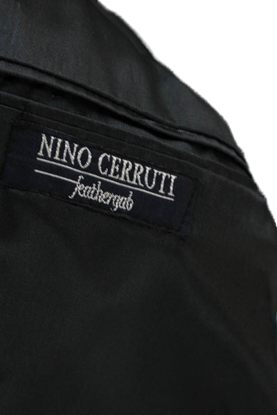 Nino Cerruti Mens Black Wool Blend Blazer Solid Size 42