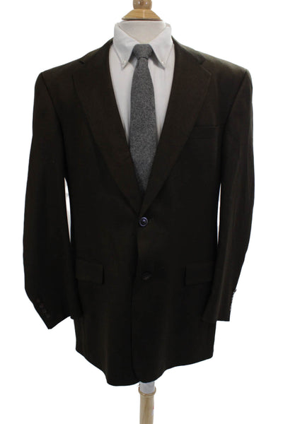 Hart Schaffner Marx Mens Brown Check Wool Blend Blazer Size 42