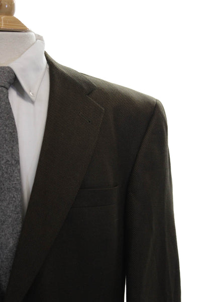 Hart Schaffner Marx Mens Brown Check Wool Blend Blazer Size 42