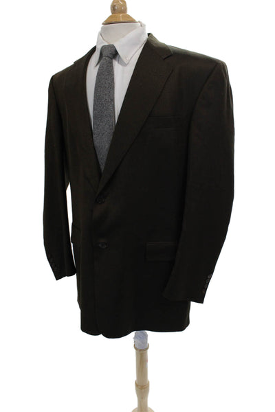 Hart Schaffner Marx Mens Brown Check Wool Blend Blazer Size 42