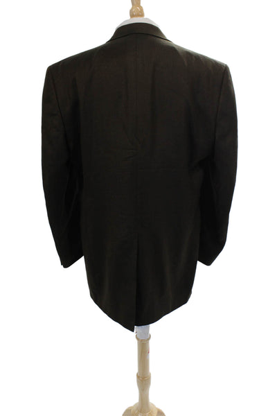 Hart Schaffner Marx Mens Brown Check Wool Blend Blazer Size 42