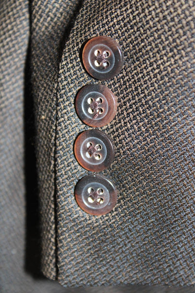Hart Schaffner Marx Mens Brown Check Wool Blend Blazer Size 42