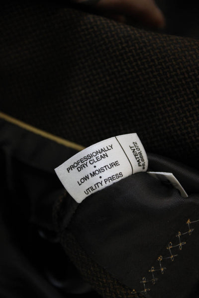 Hart Schaffner Marx Mens Brown Check Wool Blend Blazer Size 42