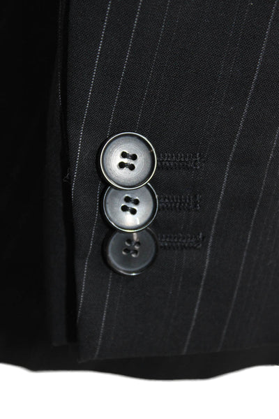 Boss Hugo Boss Men Blazer Black Wool Striped Size 40