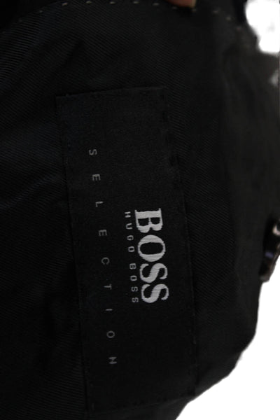 Boss Hugo Boss Men Blazer Black Wool Striped Size 40