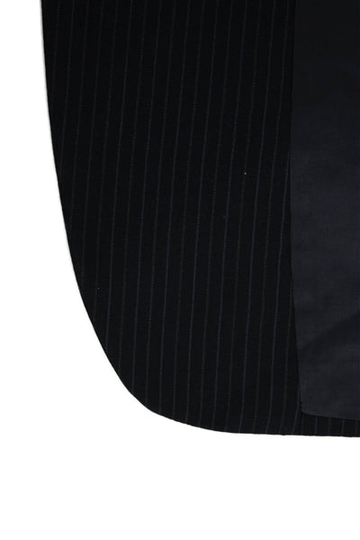 Hickey Freeman Mens Wool Striped Blazer Blue Size 43