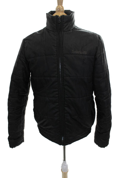 Timberland Mens Puffer Jacket Black 100% Polyester Zip Size S
