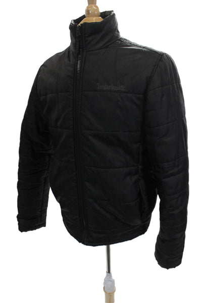 Timberland Mens Puffer Jacket Black 100% Polyester Zip Size S