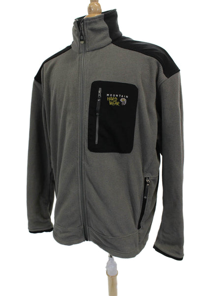 Mountain Hard Wear Mens Jacket Gray Polyester Check Zip Size 2XL