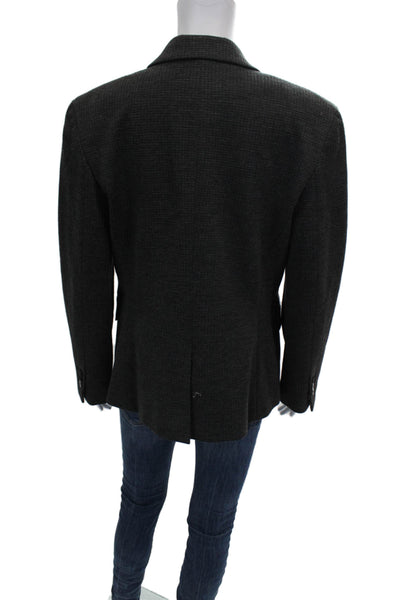Theory Womens Blazer Gray Check Cotton Button Long Sleeve Size 10