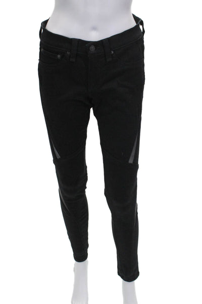 Rag & Bone Jean Women Skinny Black Jeans Mid Rise Button Size 27