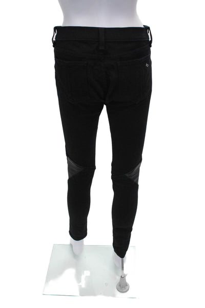 Rag & Bone Jean Women Skinny Black Jeans Mid Rise Button Size 27