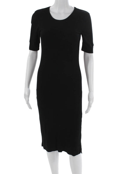 Me + Em Womens Bodycon Dress Black Lyocell Half Sleeve Knee Size 8