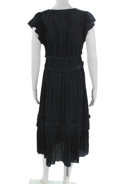 Modern Citizen Women Black V-Neck Short Sleeve Maxi Dress Size XS
