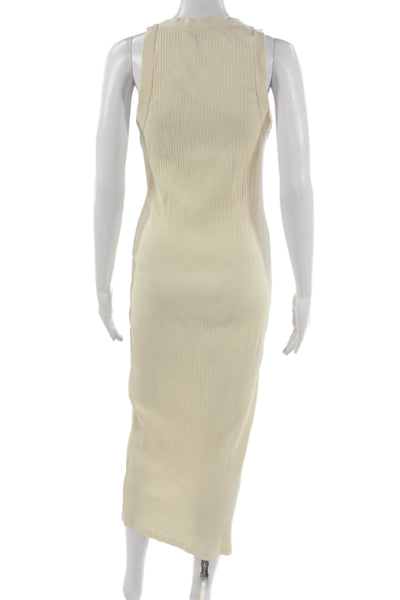 ROSAE Womens Tank Dress Ivory Sleeveless Organic Cotton Long Pullover Size 34