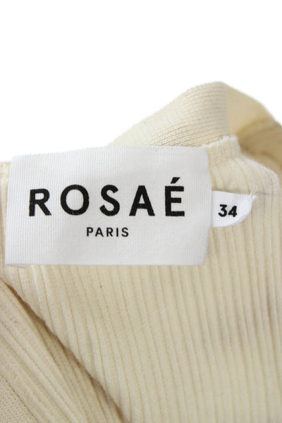 ROSAE Womens Tank Dress Ivory Sleeveless Organic Cotton Long Pullover Size 34