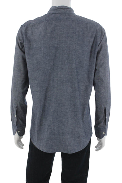 Proper Cloth Mens Collared Long Sleeve Casual Button-Down Shirt Blue Size M
