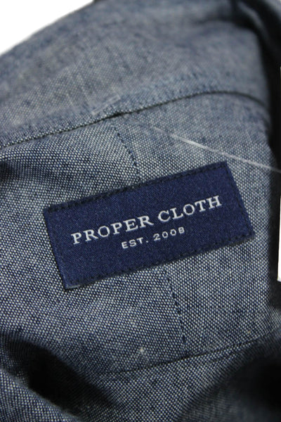 Proper Cloth Mens Collared Long Sleeve Casual Button-Down Shirt Blue Size M